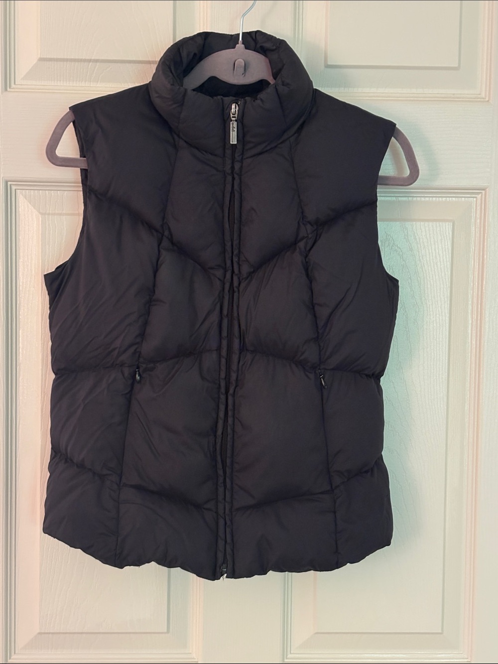 Add Down Women's Black Quilted Puffer Vest - Packable Sleeveless Jacket
